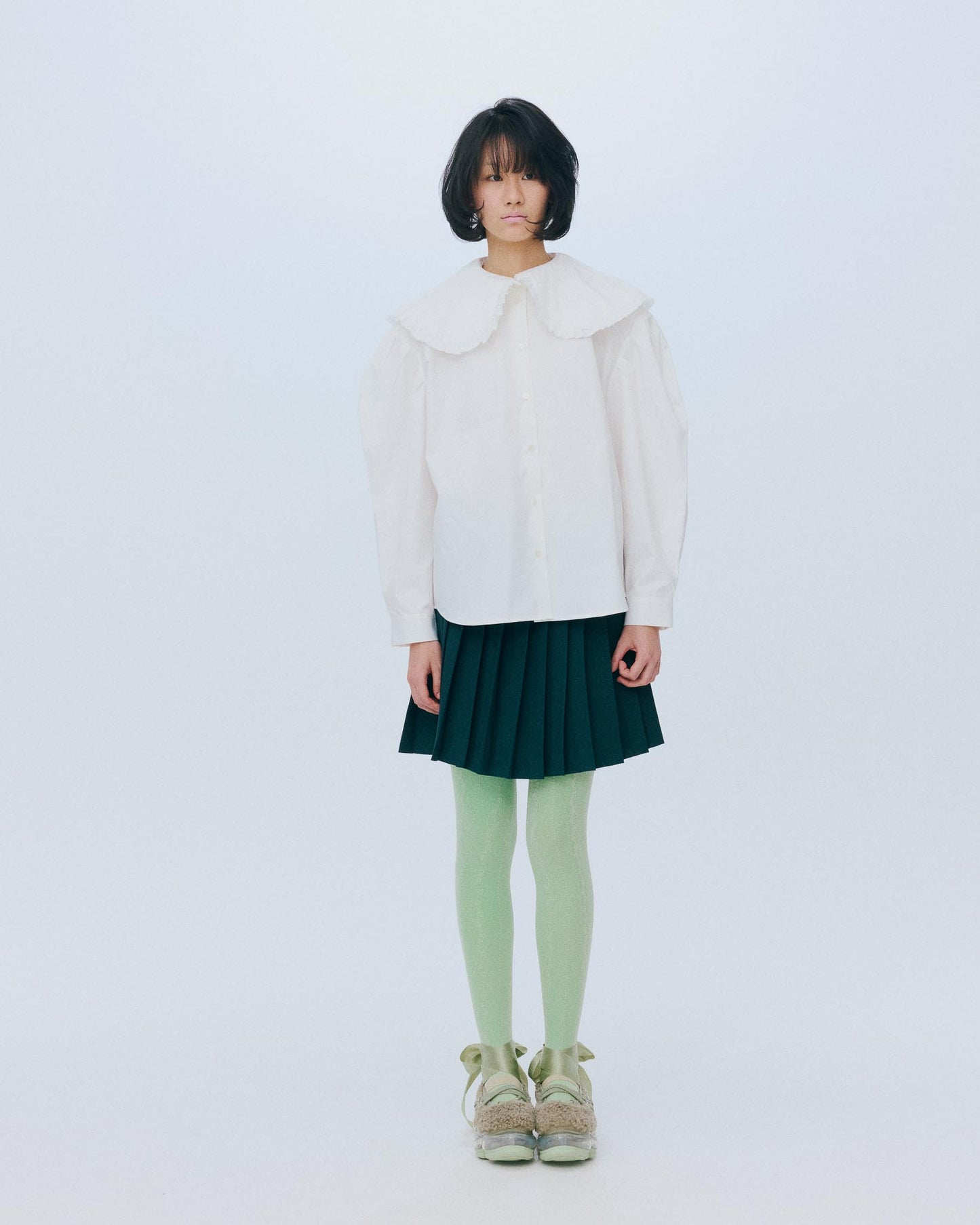 Twisted Pleats Skirt / Green