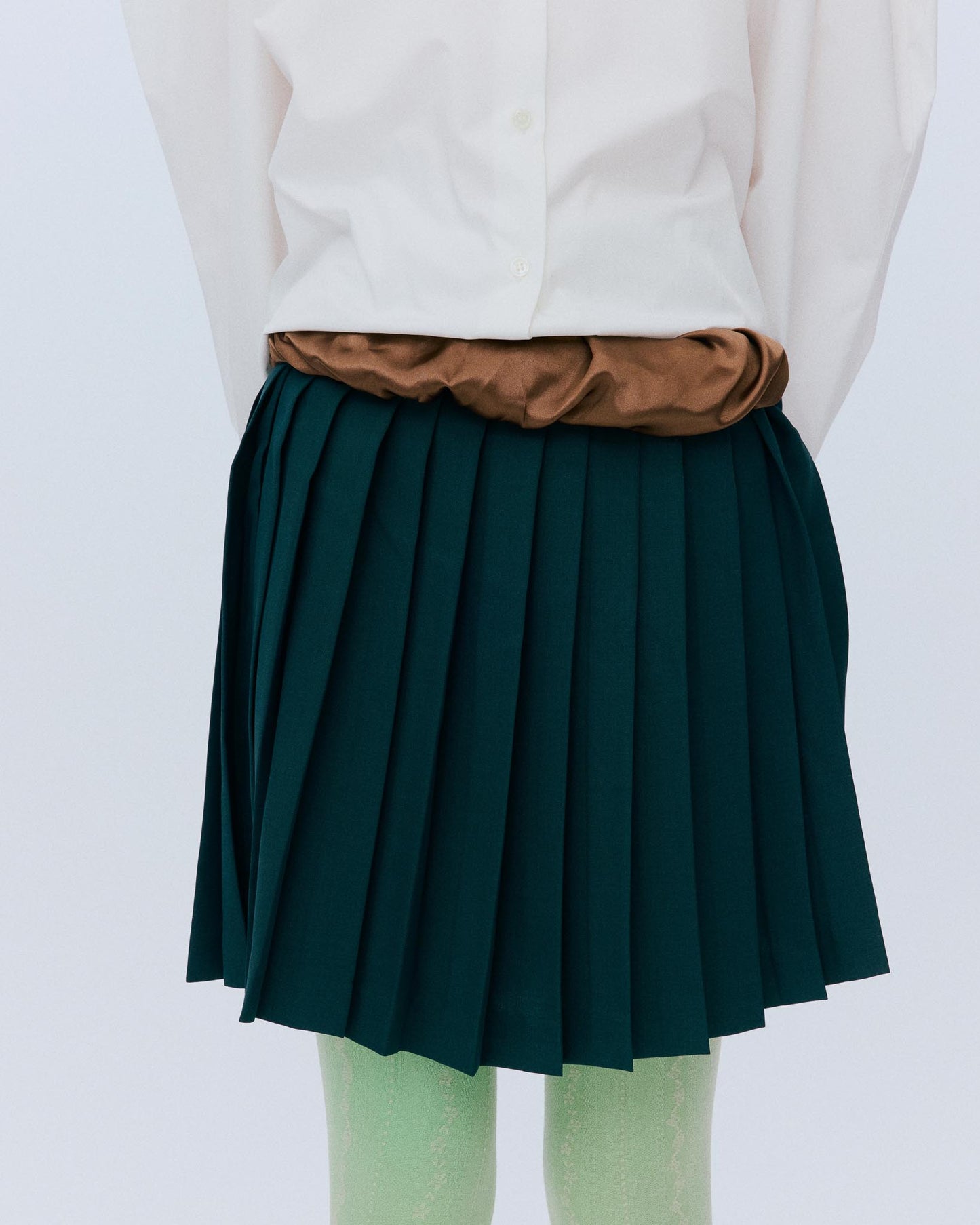 Twisted Pleats Skirt / Green