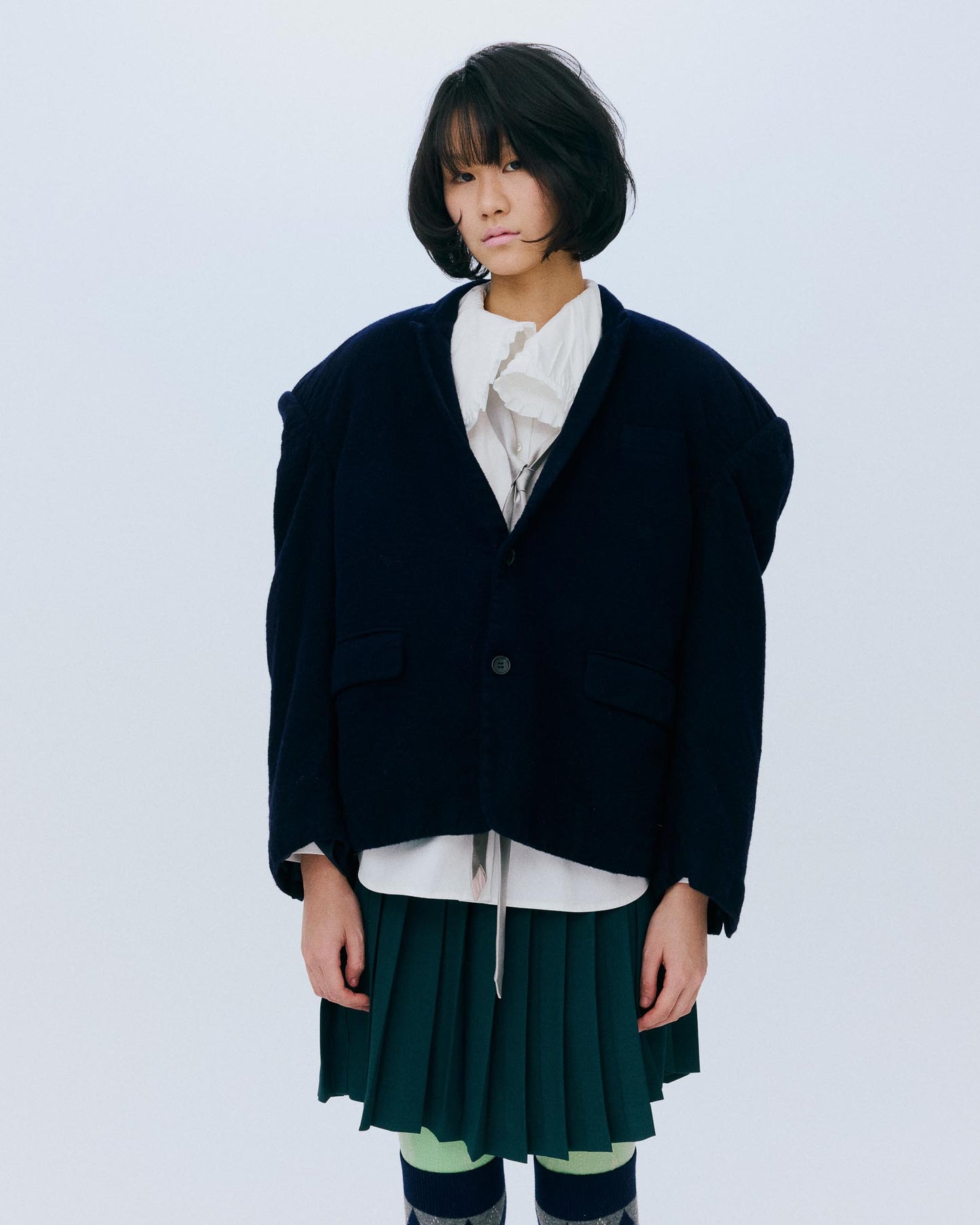 Twisted Pleats Skirt / Green