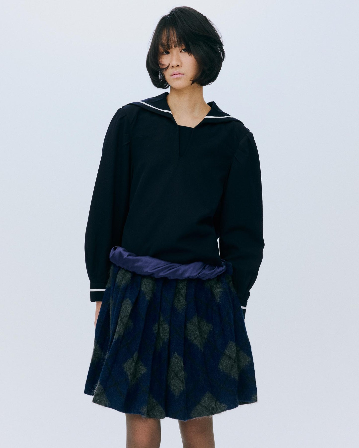 Random Tuck Sailor Shirt / Navy