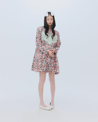 【AW26预购】Riri花朵连衣裙 / 红色 / JFAW26D021