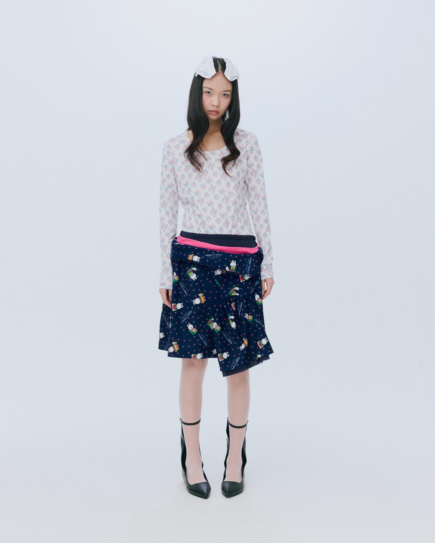 Flower Print T / White