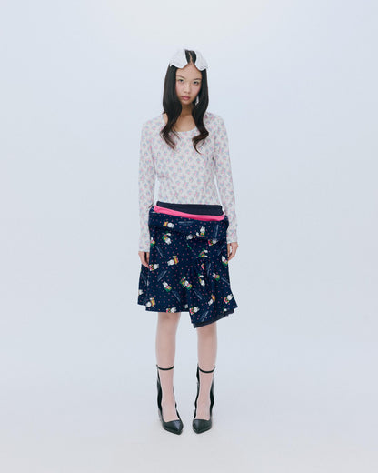 Flower Print T / White
