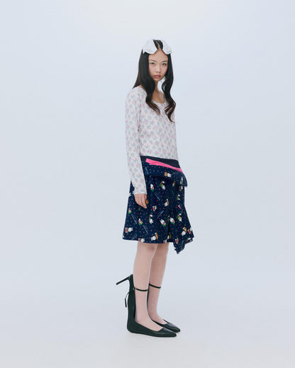 Flower Print T / White