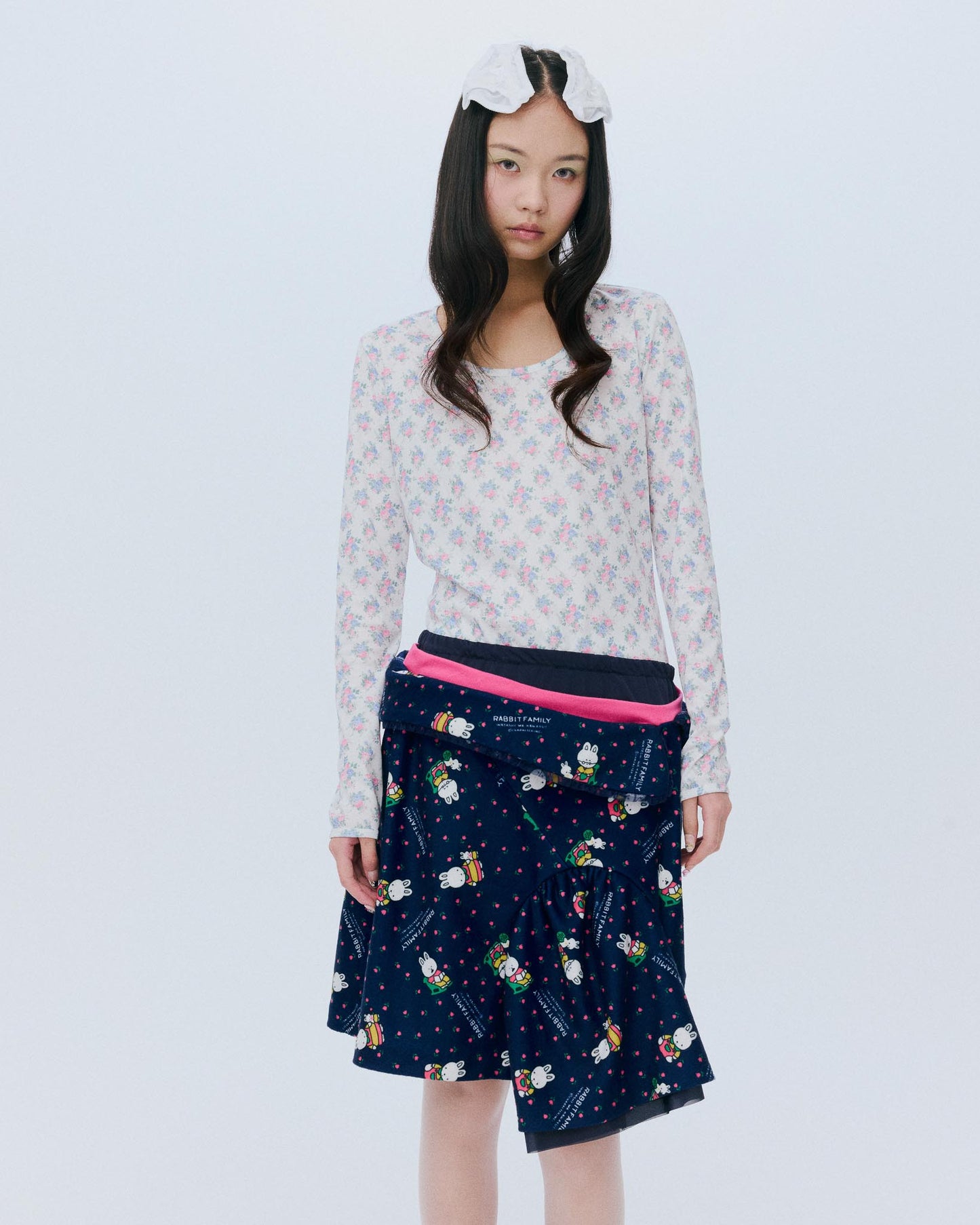 Flower Print T / White