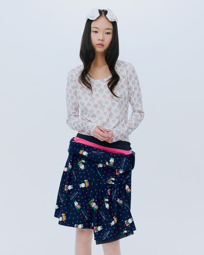 Flower Print T / White