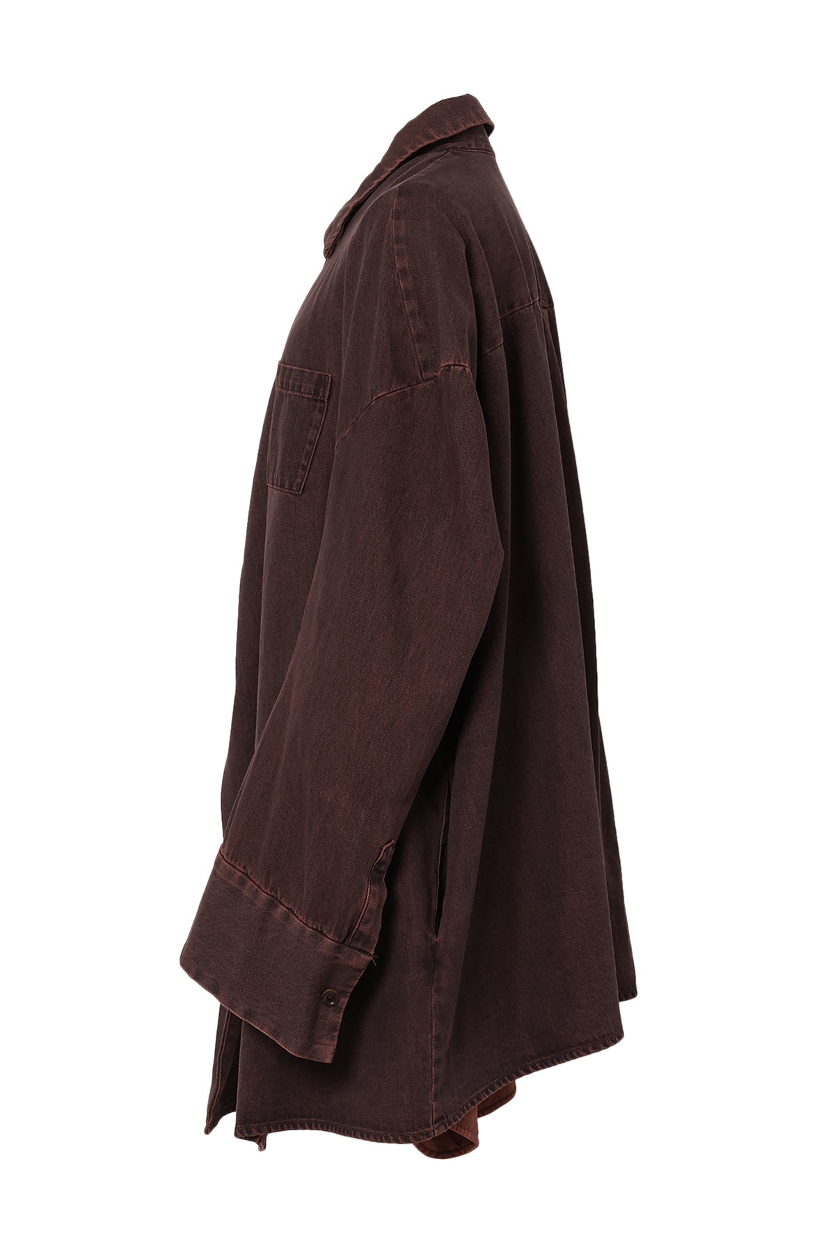 Huge Shoulder Long Blouse / Brown