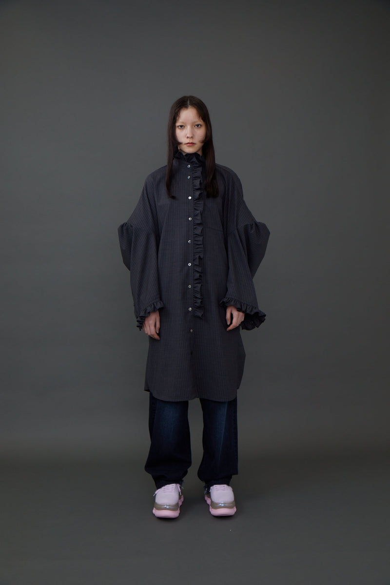 Ruffled One Piece / Dark Gray