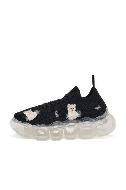 "Jewelry" Kitten Embroidery / Black
