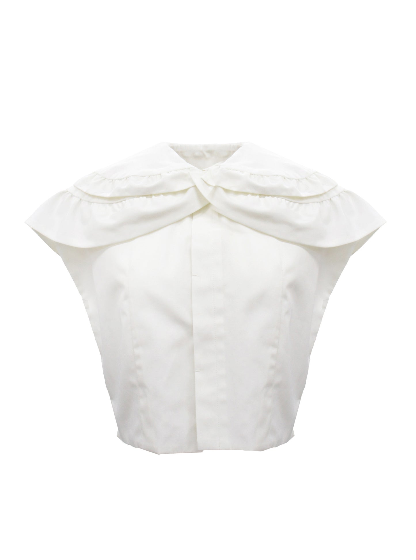 [24AW Pre-order] Double Collar Blouse / White / MSAW24B031