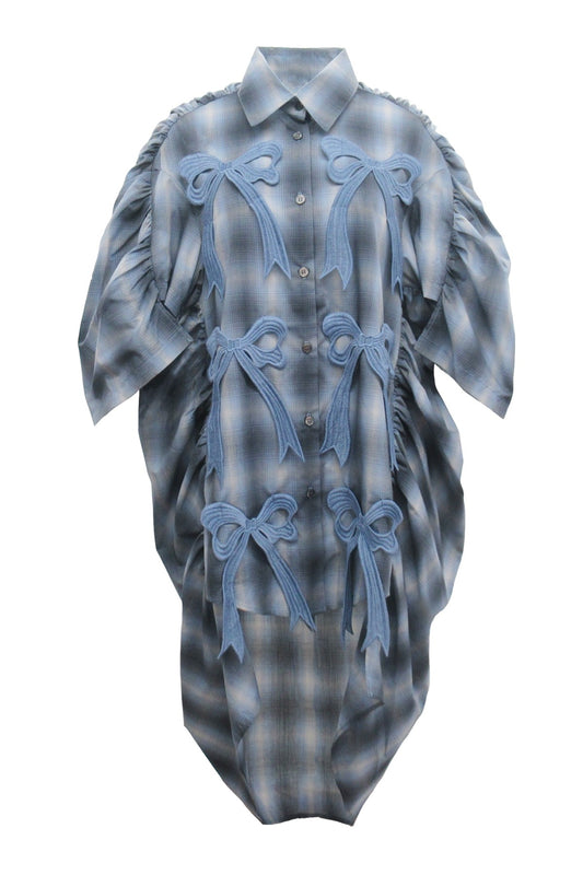 Cocoon Ribbon Shirt / Blue