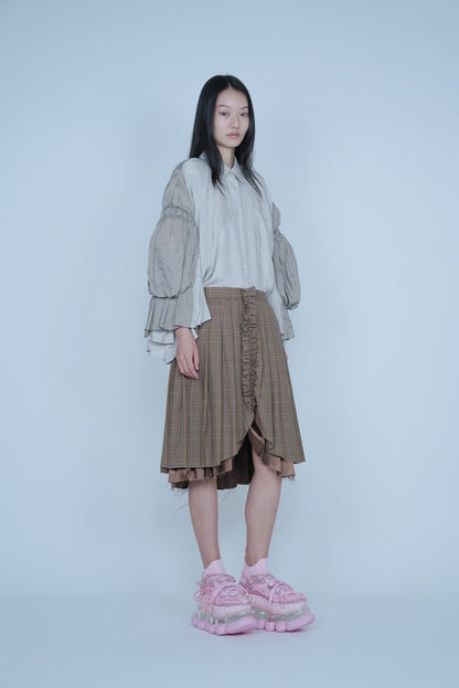【SS27受注】Double Puff Sleeve Shirt / Beige / MSS27B021