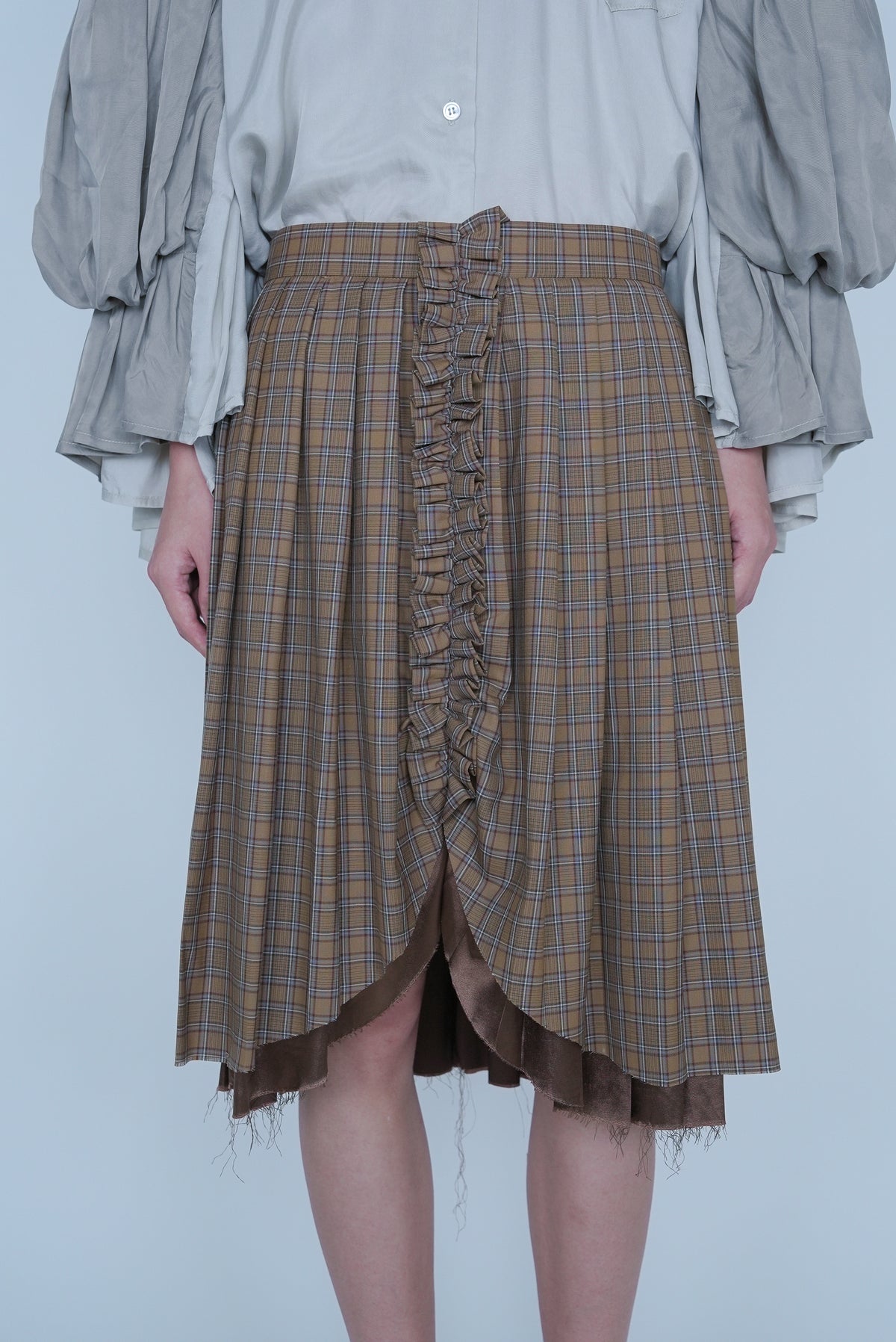 【SS27受注】Curtain Schoolgirl Skirt Long / Brown / MSS27S011