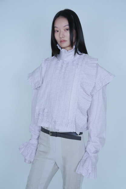 【SS27受注】Pleats Flare Coat / Pink / MSS27C01