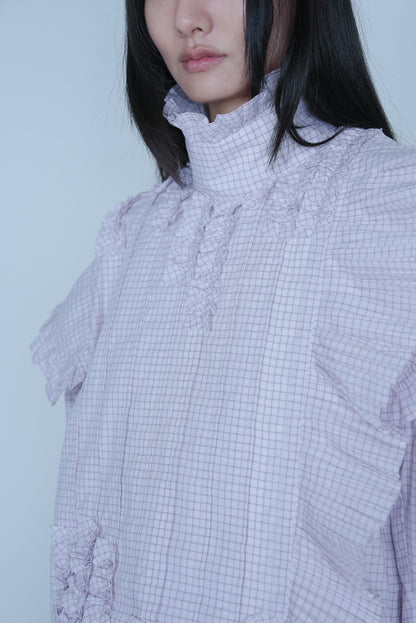 【SS27受注】Pleats Flare Coat / Pink / MSS27C01