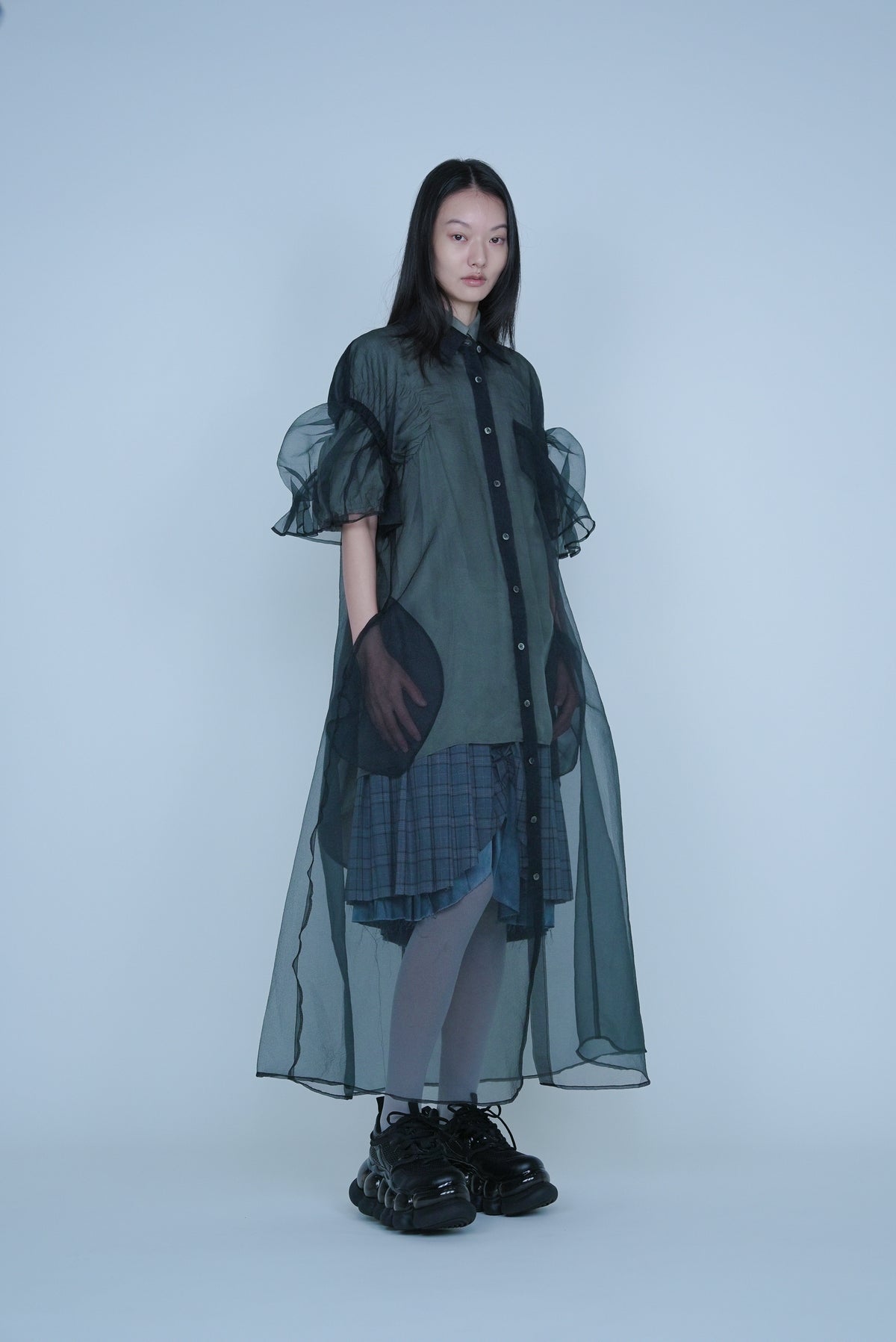 【SS27受注】See Through Puff Dress / Black / MSS27D02