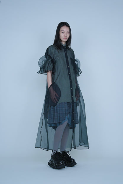 【SS27受注】See Through Puff Dress / Black / MSS27D02