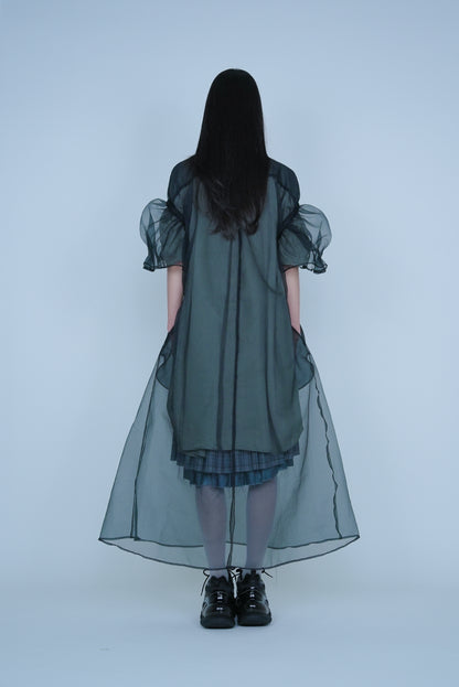 【SS27受注】See Through Puff Dress / Black / MSS27D02