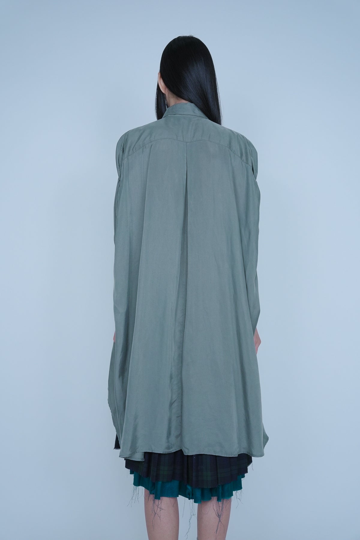 【SS27受注】Longline Puff Sleeve Shirt / Khaki / MSS27B051