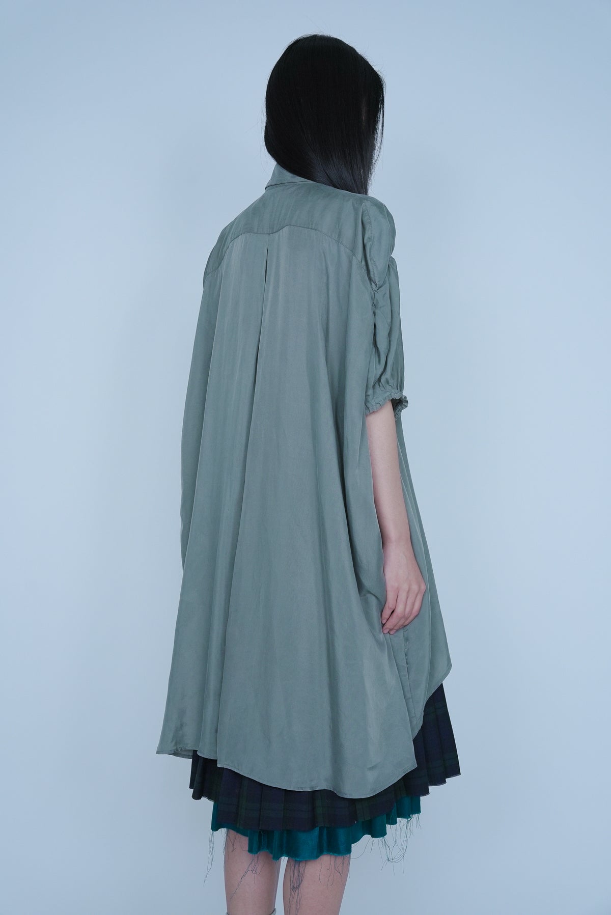 【SS27受注】Longline Puff Sleeve Shirt / Khaki / MSS27B051
