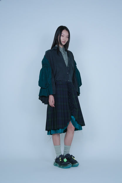 【SS27受注】Double Puff Sleeve Shirt / Black / MSS27B021