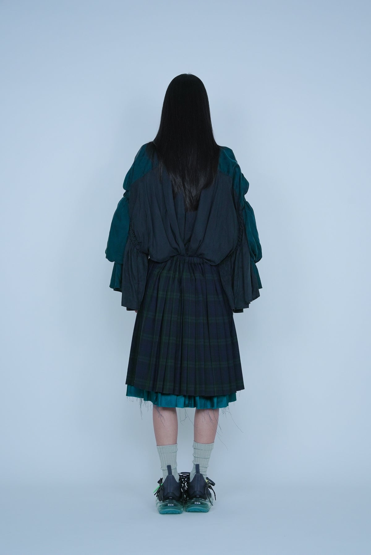 【SS27受注】Double Puff Sleeve Shirt / Black / MSS27B021