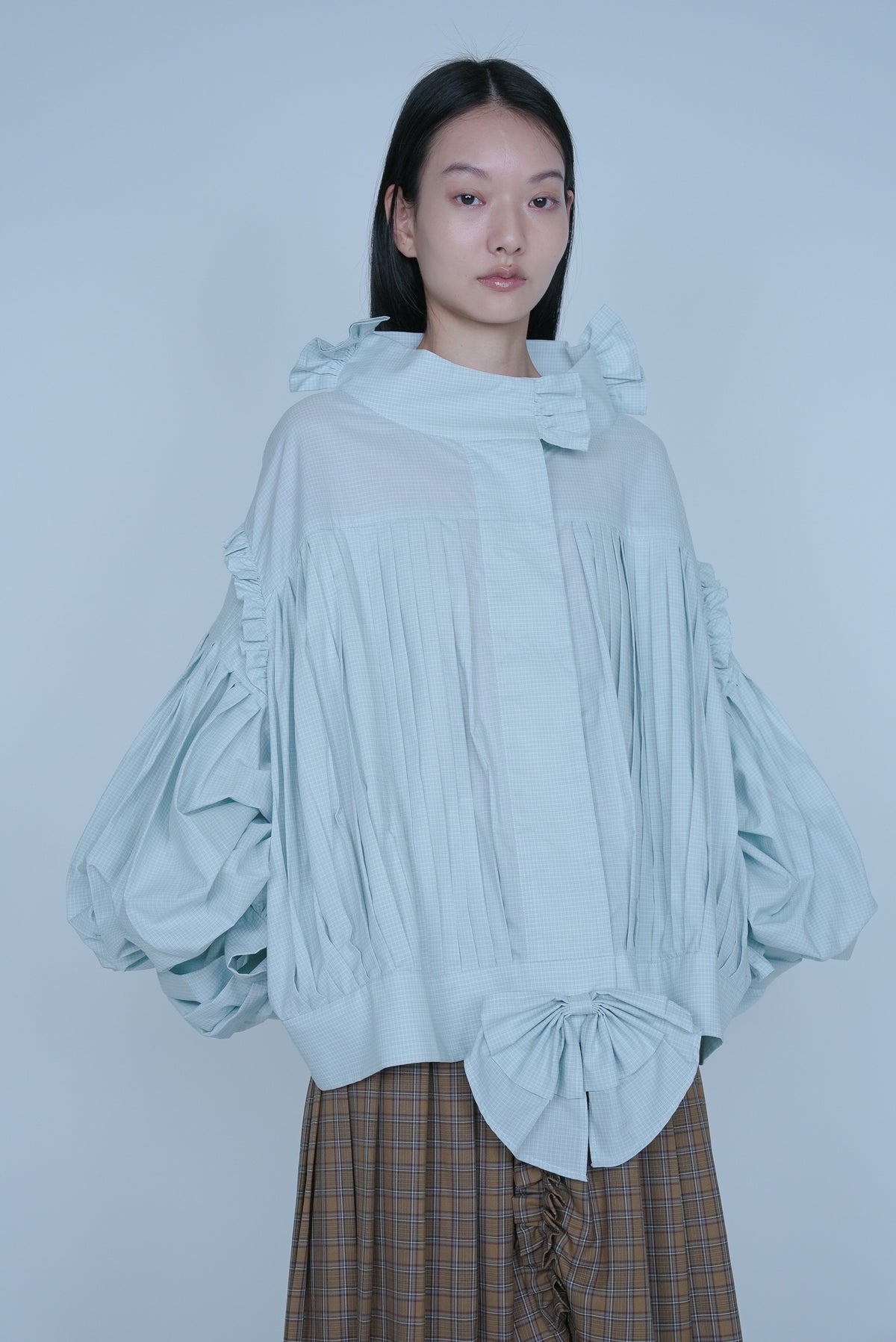 [SS27 Order] Fine Pleated Blouse / Mint / MSS27B03