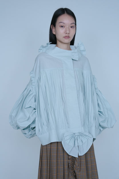 [SS27 Order] Fine Pleated Blouse / Mint / MSS27B03