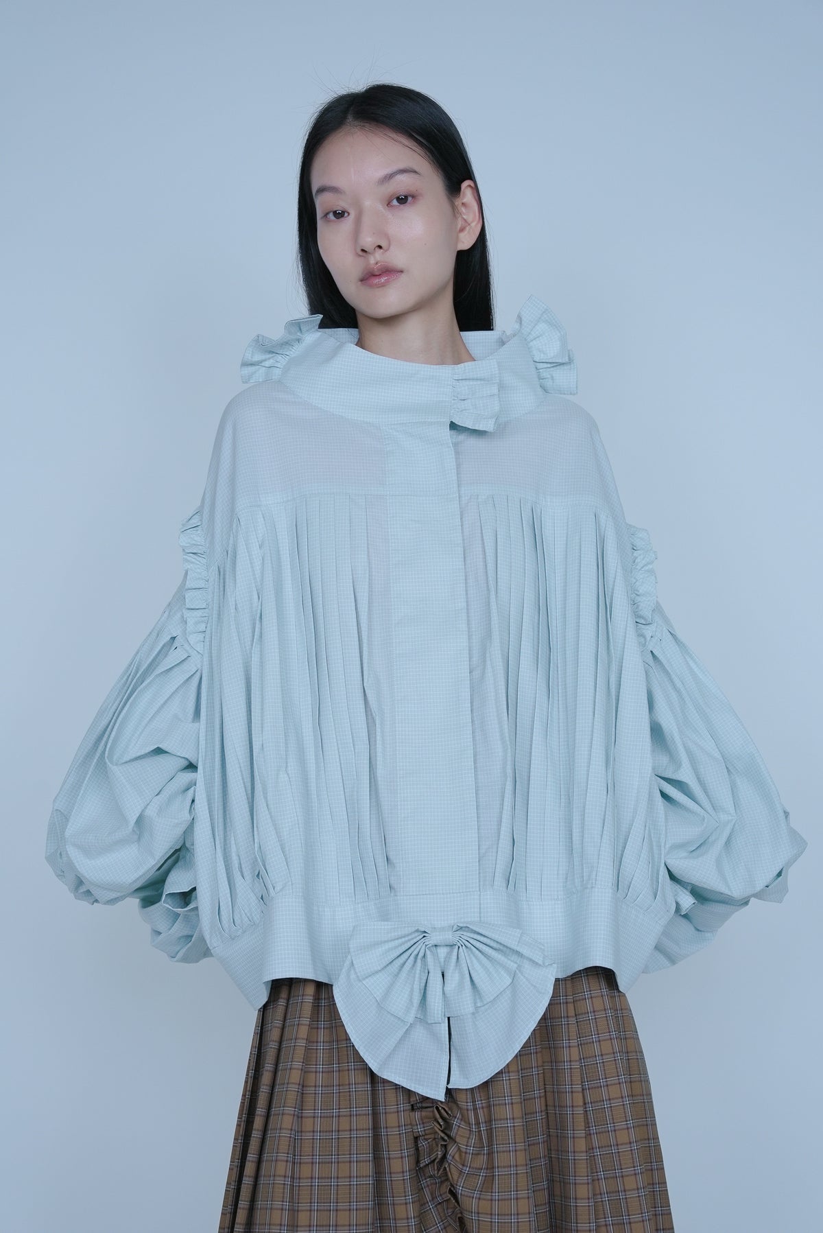 [SS27 Order] Fine Pleated Blouse / Mint / MSS27B03