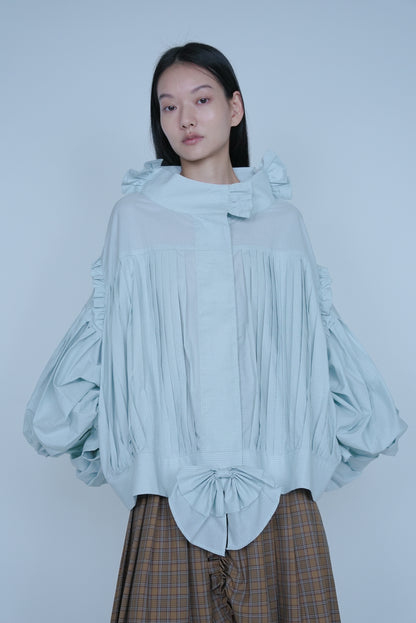 [SS27 Order] Fine Pleated Blouse / Mint / MSS27B03