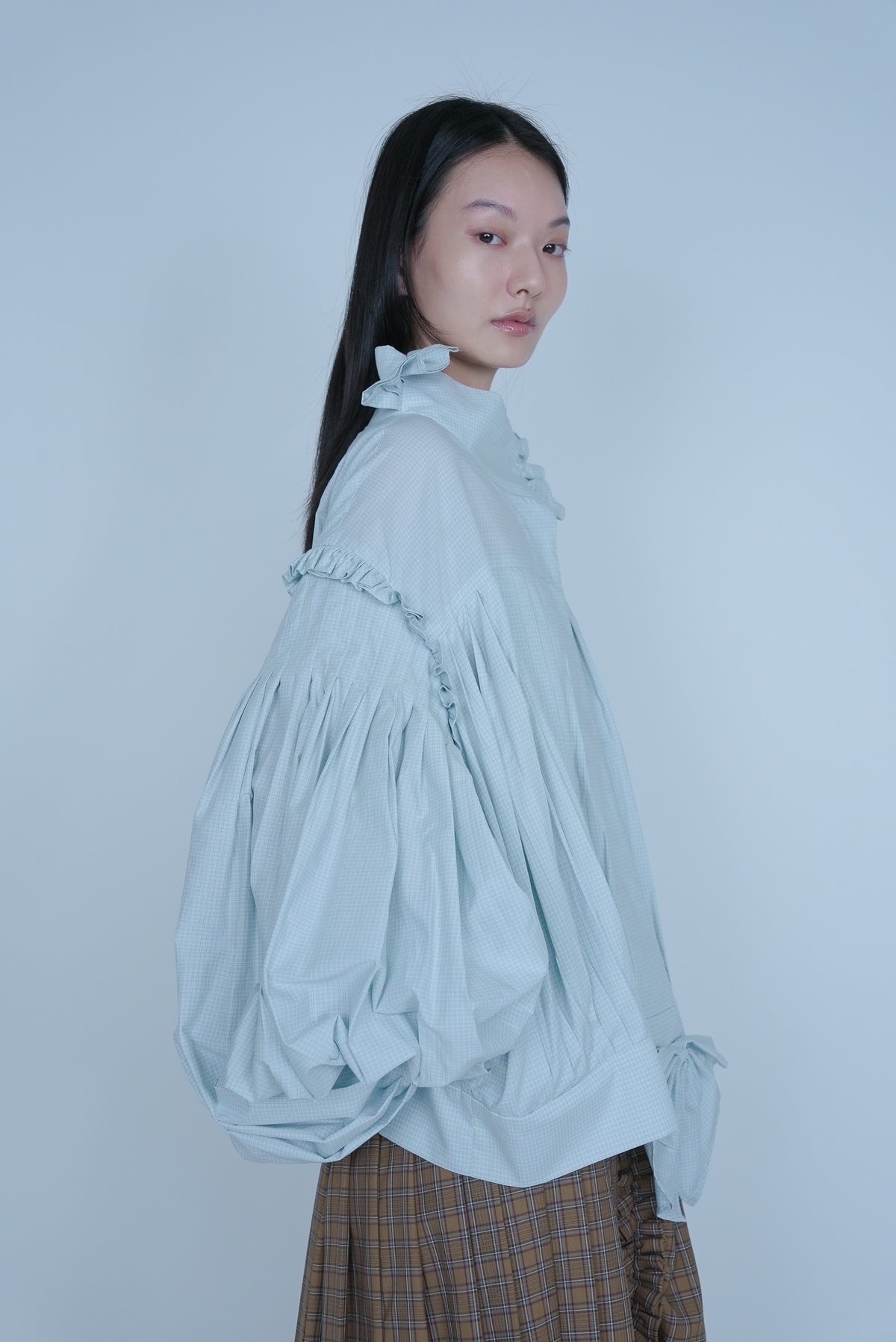 [SS27 Order] Fine Pleated Blouse / Mint / MSS27B03