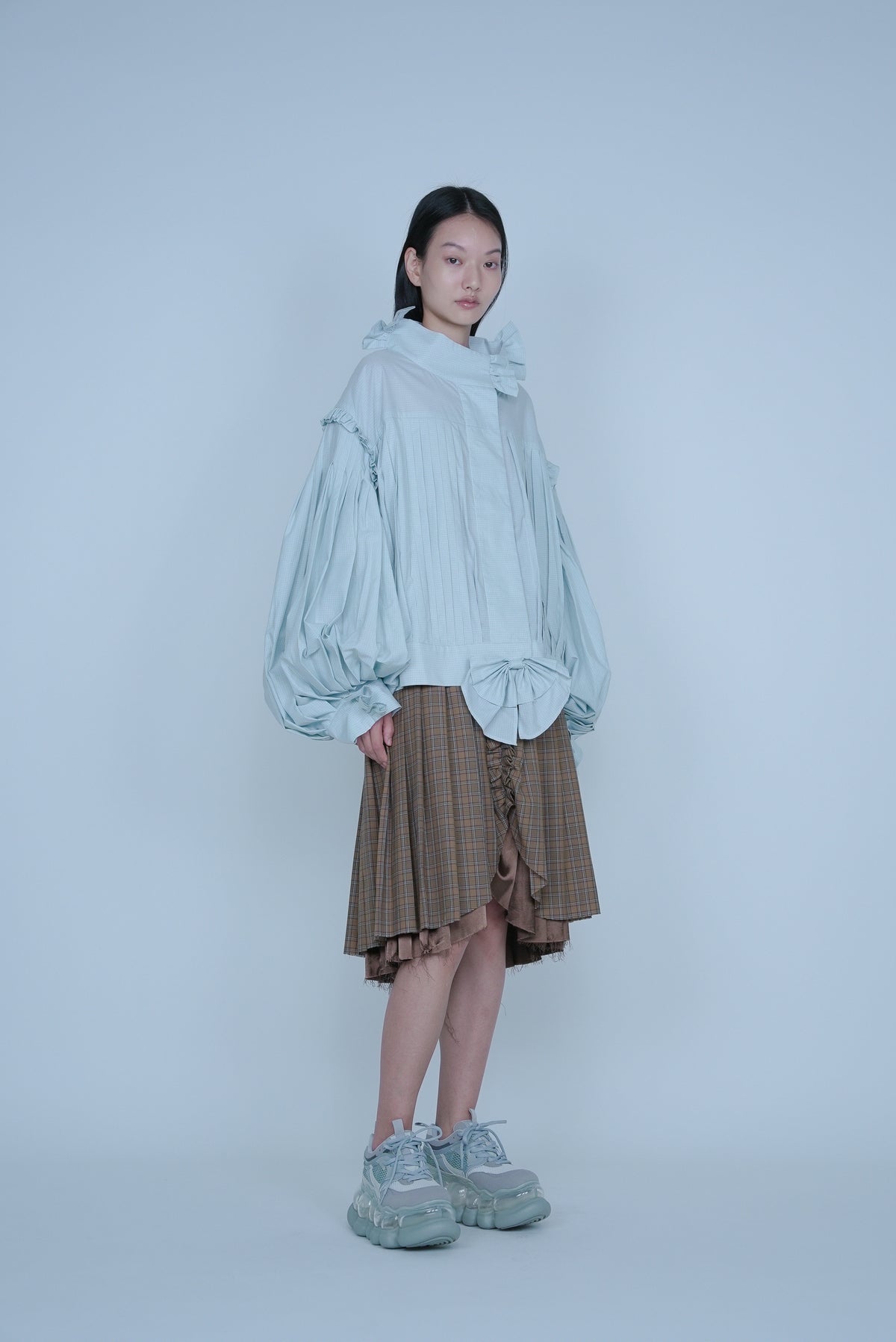 [SS27 Order] Fine Pleated Blouse / Mint / MSS27B03