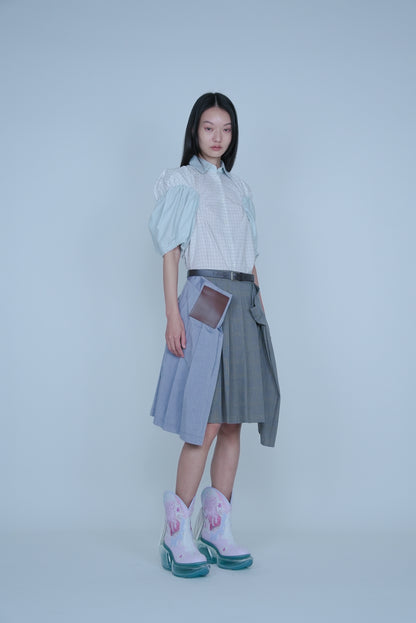 [SS27 Order] Bug Pleats Skirt / Brown / MSS27S03