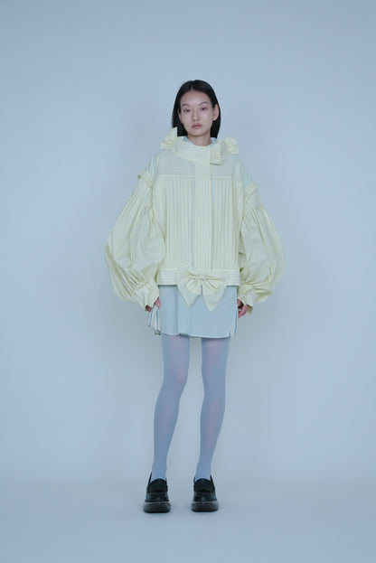 【SS27受注】Fine Pleated Blouse / Yellow / MSS27B03