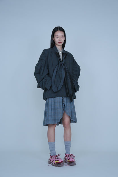 【SS27受注】Curtain Schoolgirl Skirt / Gray / MSS27S01