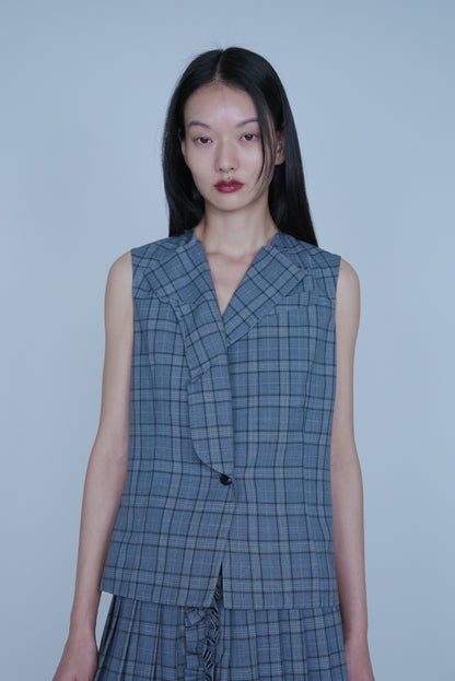 [SS27 Order] Shawl Collar Vest / Gray / MSS27B07