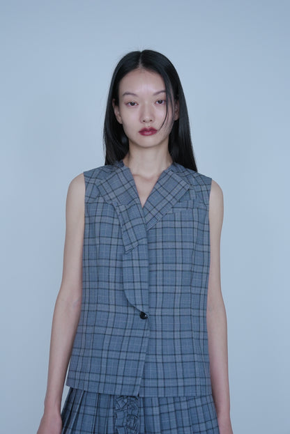 [SS27 Order] Shawl Collar Vest / Gray / MSS27B07