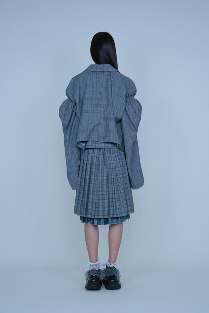 【SS27受注】Curtain Schoolgirl Skirt Long / Gray / MSS27S011