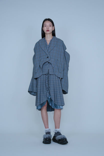 【SS27受注】Curtain Schoolgirl Skirt Long / Gray / MSS27S011