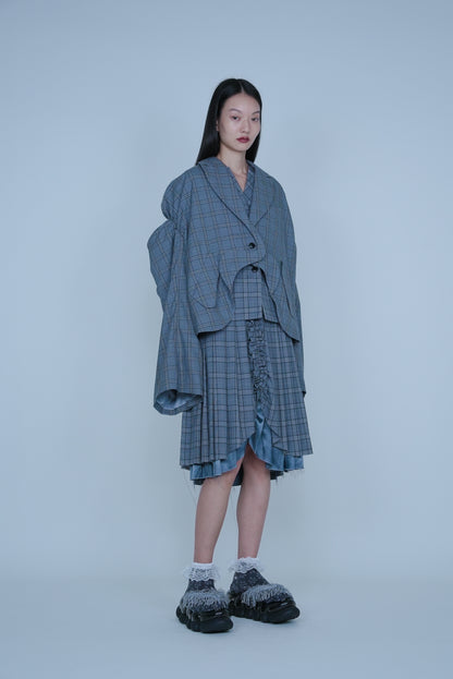 【SS27受注】Curtain Schoolgirl Skirt Long / Gray / MSS27S011