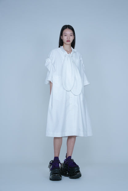 [SS27 Order] Ribbon Collar Coat / White / MSS27C04