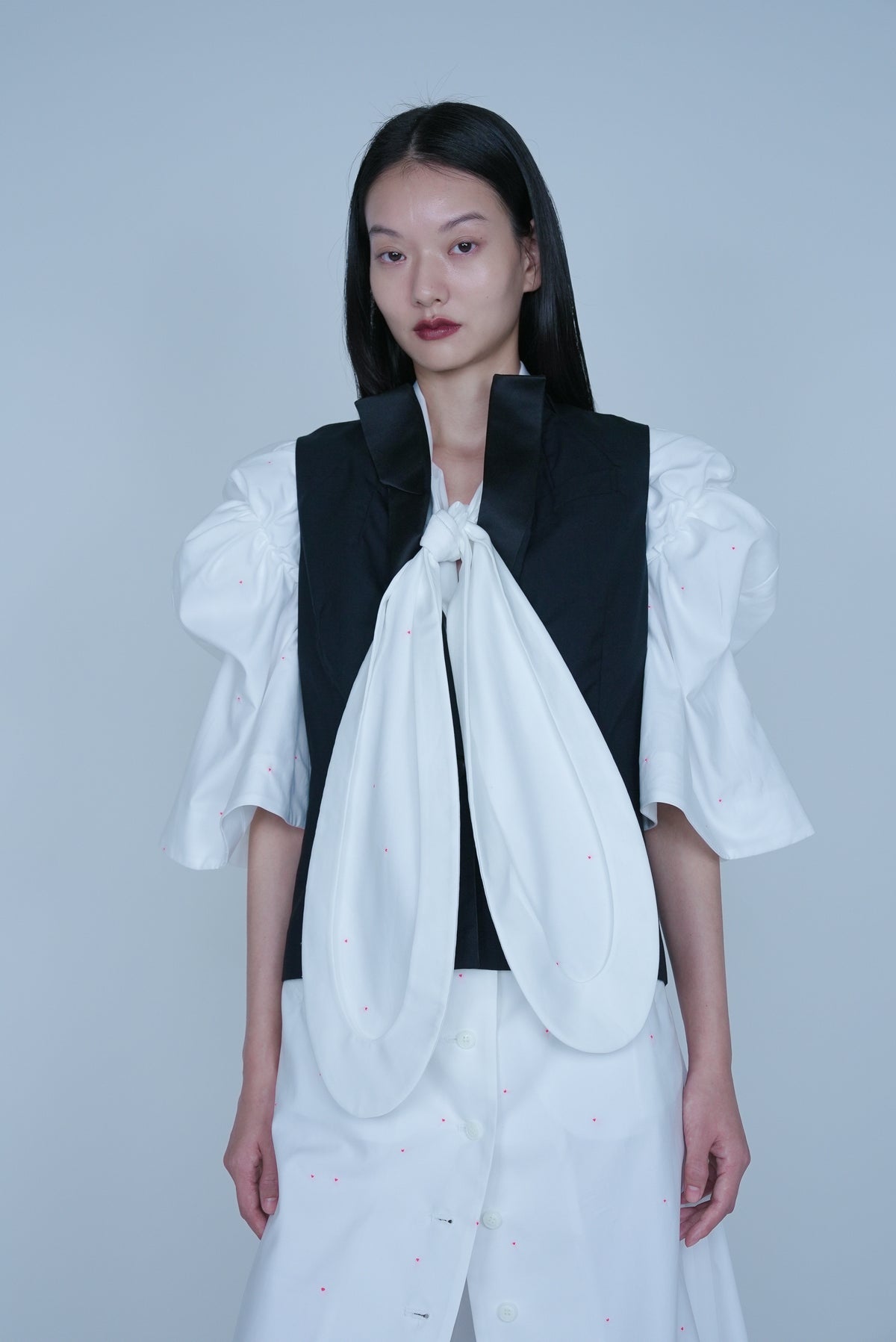 [SS27 Order] Ribbon Collar Coat / White / MSS27C04