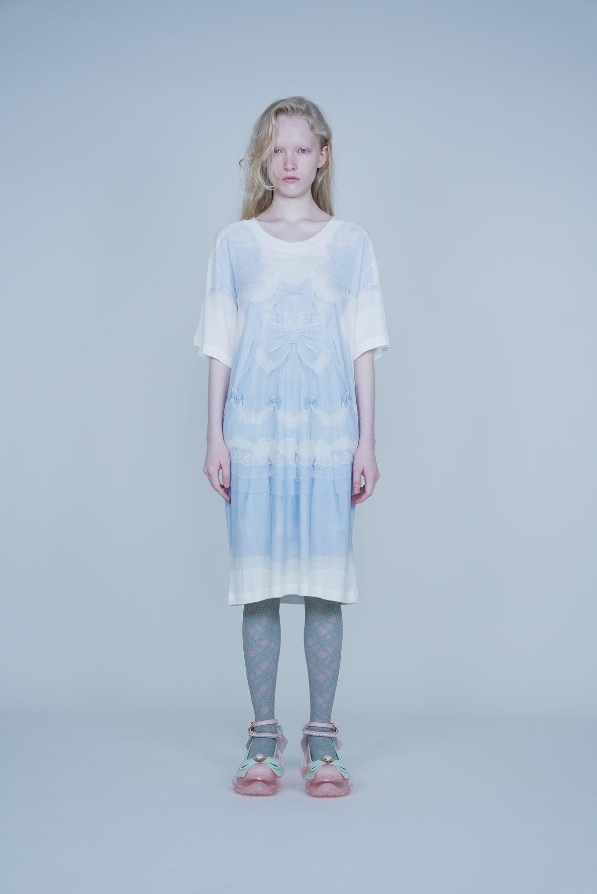 【SS27受注】Millefeuille Cream Dress Print / Baby Blue / JFAPSS27T01