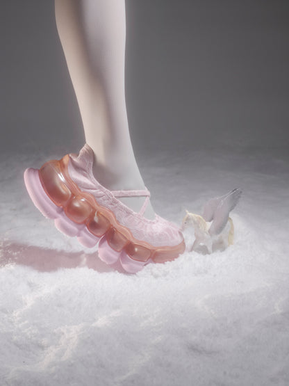 "Jewelry" Ark Lace Ballet Shoes / Pink