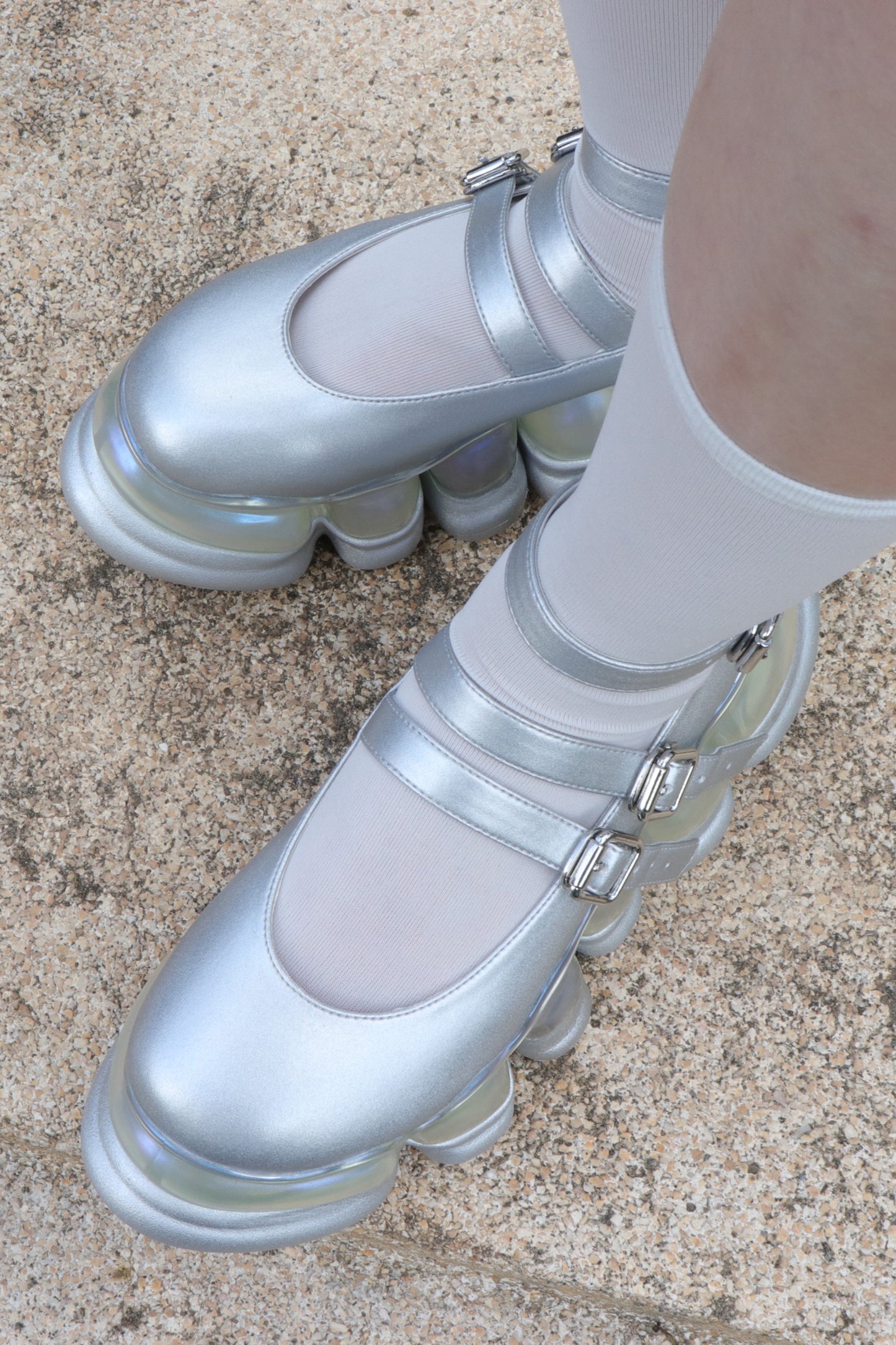 "Jewelry" Ark Three Straps Mary Jane / Silver