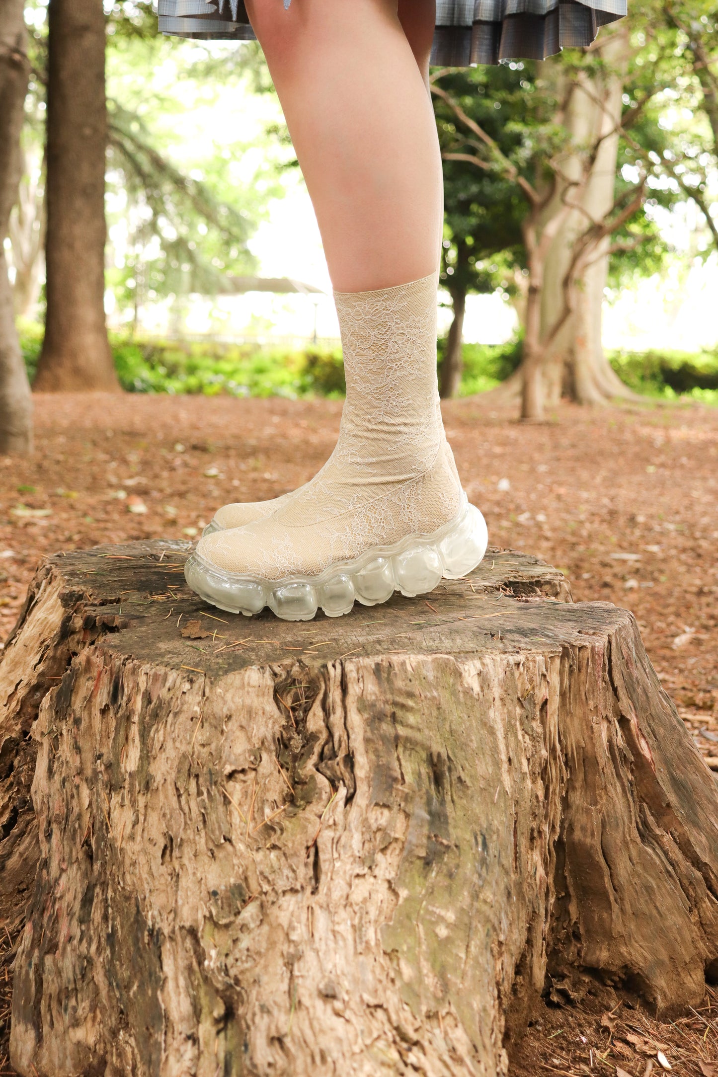 [PF25 Order] "Jewelry" Lace Tights Boots / Beige / MSPF25SH06