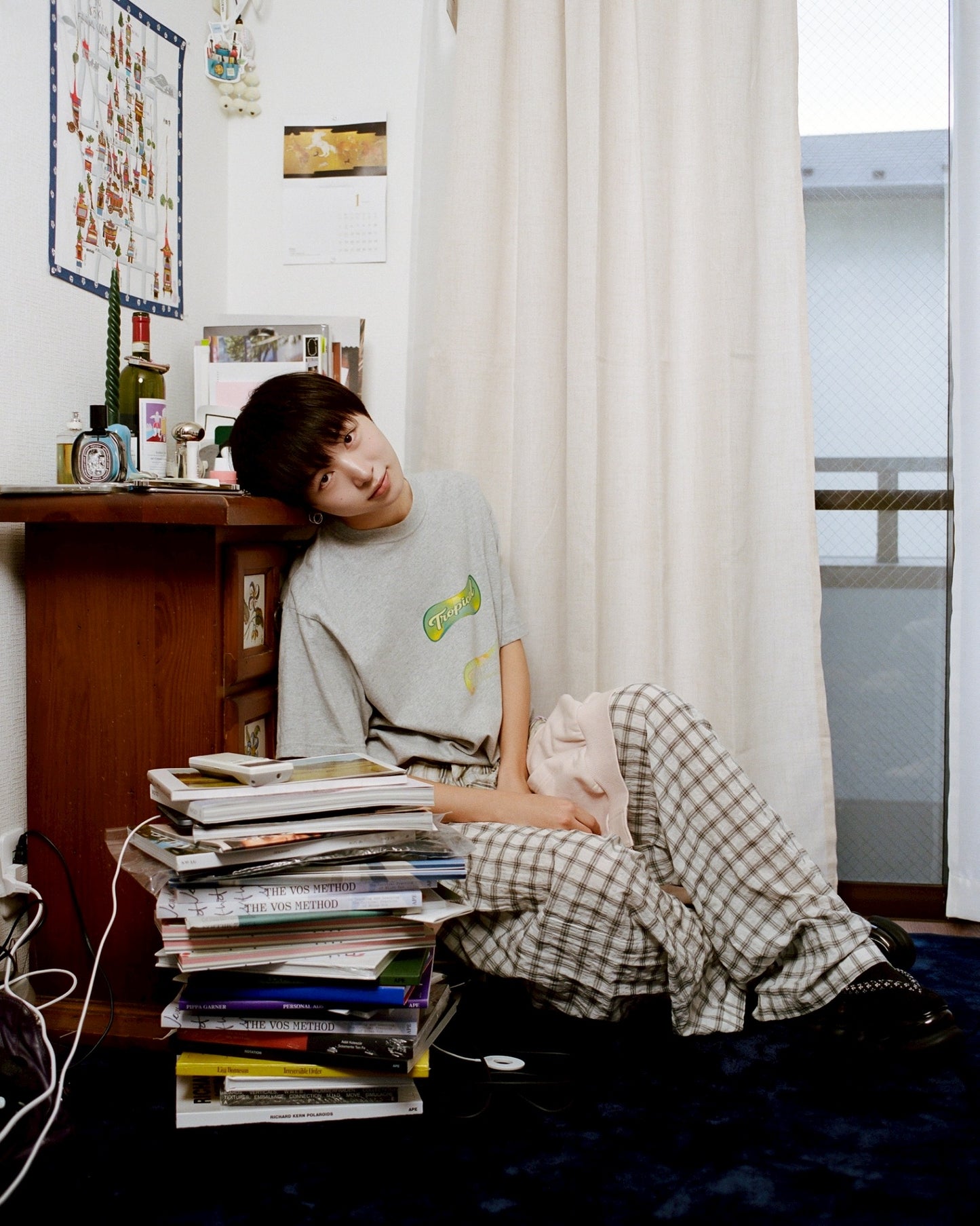 Layered Pants / White-Beige