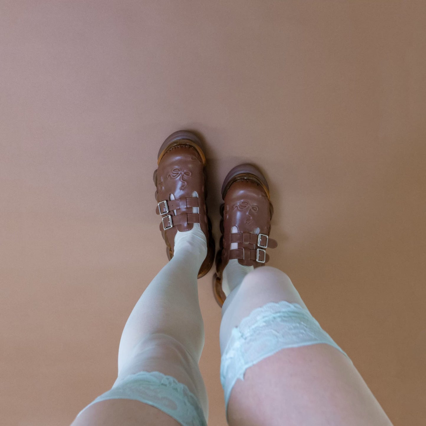 "Jewelry" Ark Emboss Mary Jane / Brown