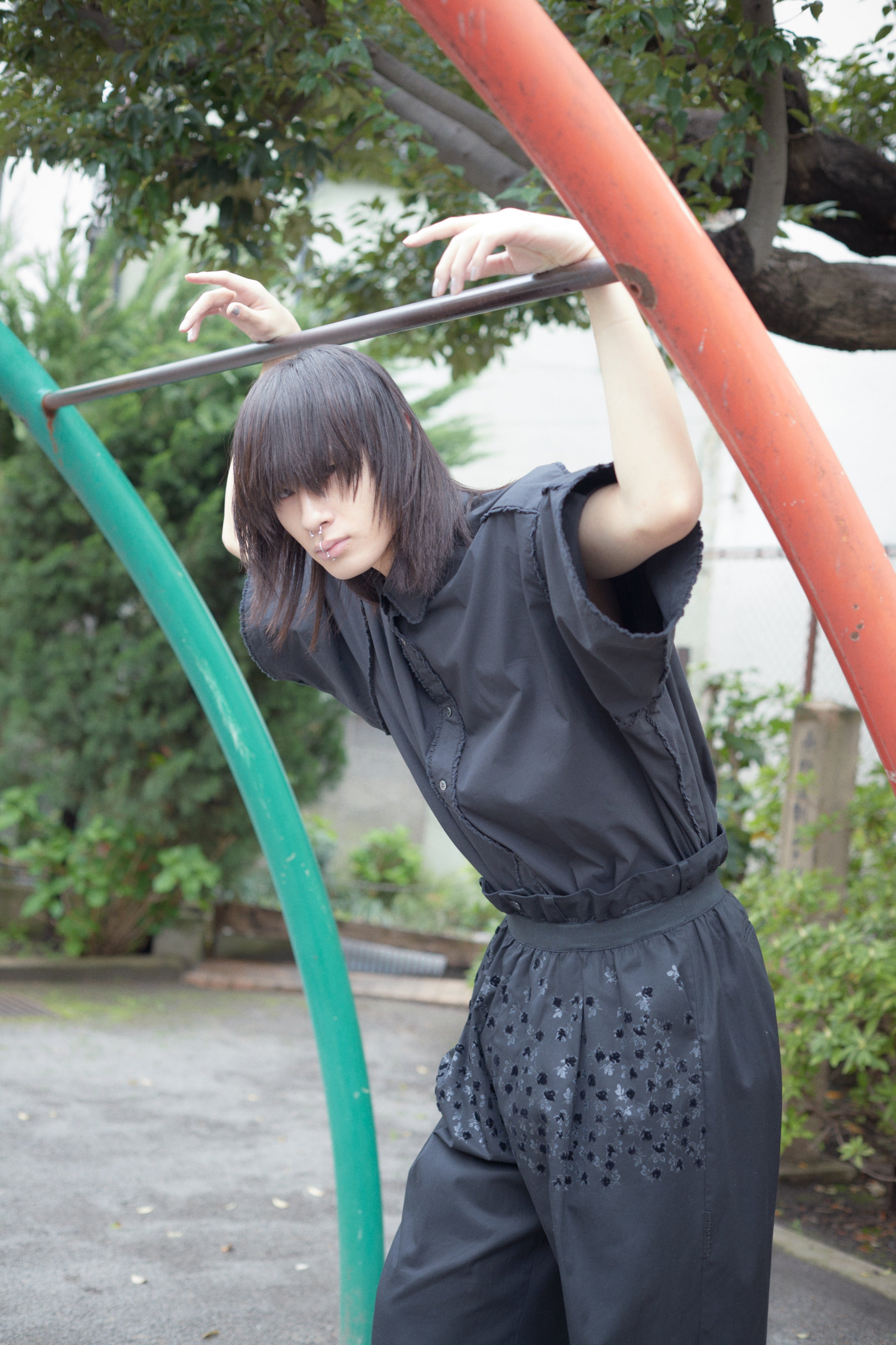 Elastic Pants Flower / Black｜MIKIOSAKABE&JennyFax公式ストア 