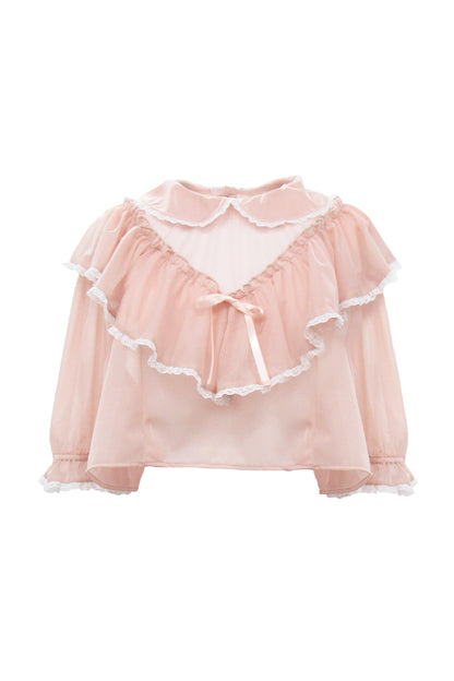 [25SS Pre-order] Short Lace Blouse / Pink / JFSS25B011